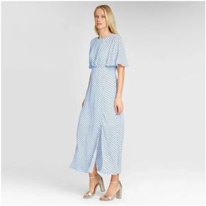 Who What Wear Women's Flutter Sleeve Paneled Maxi Dress